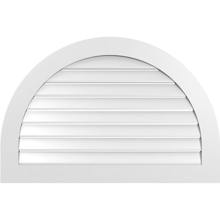 Ekena Millwork Round Top Surface Mount PVC Gable Vent: Functional, w/ 3-1/2"W x 1"P Standard Frame, 42"W x 28"H GVPRT42X2801SF